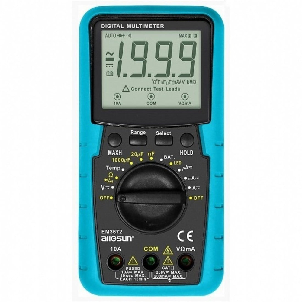 ALLSUN EM3672 DİJİTAL MULTİMETRE ISI KAPASİTE VE BATARYA