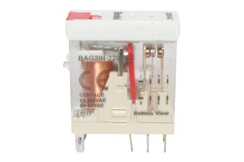 BAG2IN-220VAC Çift Kontak 8 Pin Röle