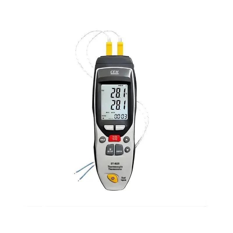 Cem DT-852B Dijital Çift Girişli Termokupl Termometre (Tip K ve J)CEMÖLÇÜM CİHAZLARI