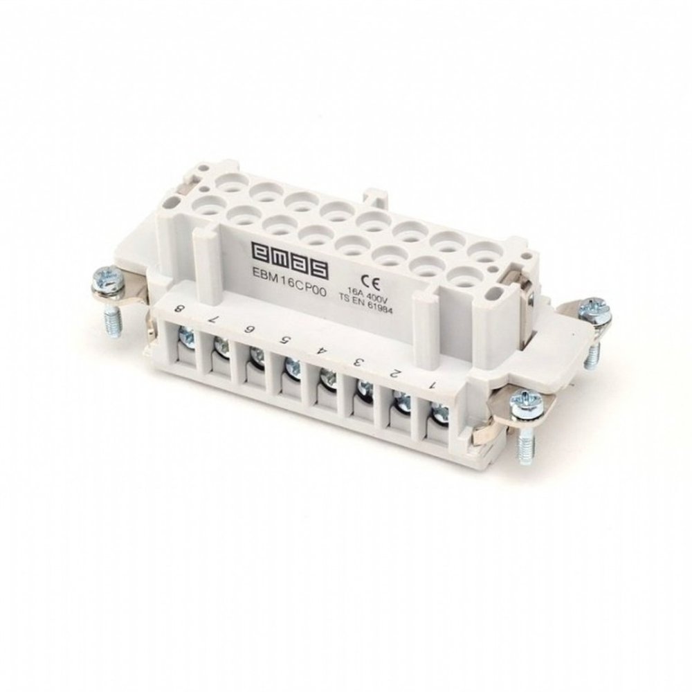 Emas EB016CP00 Metal Seri Çekirdek Priz 16 Kontaklı 16A PG21