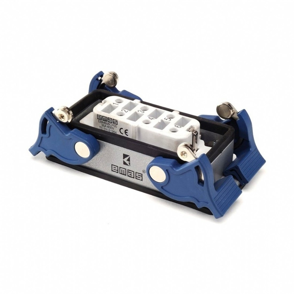 Emas EBM606PM44 Metal Seri Makine Prizi 6 Kontaklı 35A PG21