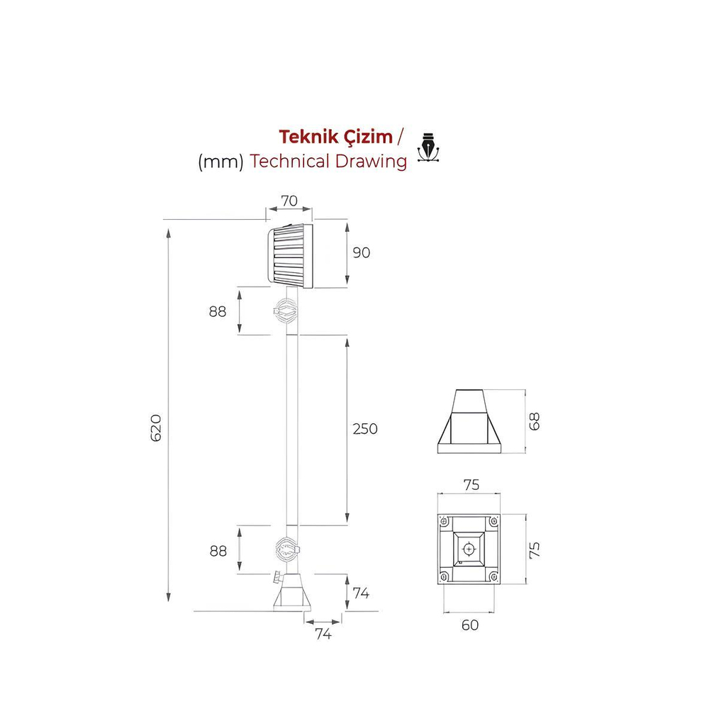Mtr-L-34-67 Makina Aydınlatma Lambası 220V