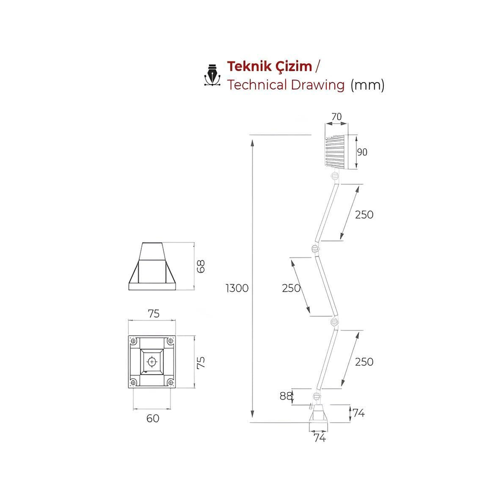 Mtr-L-37-67 Makina Aydınlatma Lambası 220V