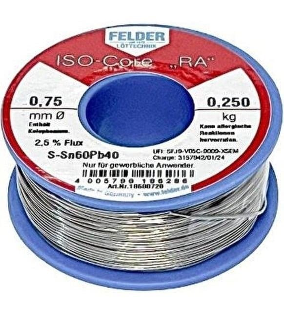 FELDER 0.75 mm 250 Gr Lehim Teli Sn60 Pb40FELDERLehim Telleri