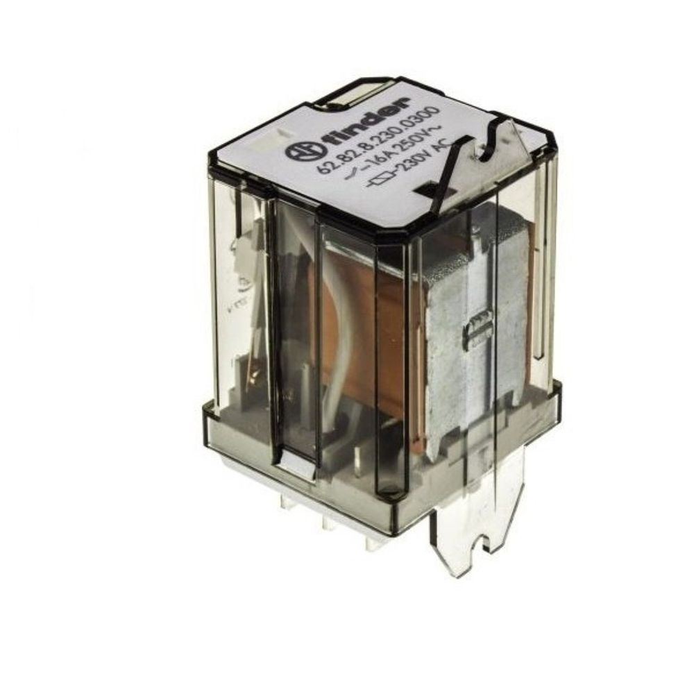 Finder 62.82.8.230.0300 Arkadan Montajlı Faston 250 6.3x0.8mm AgCdO 2NA 16A 230V AC