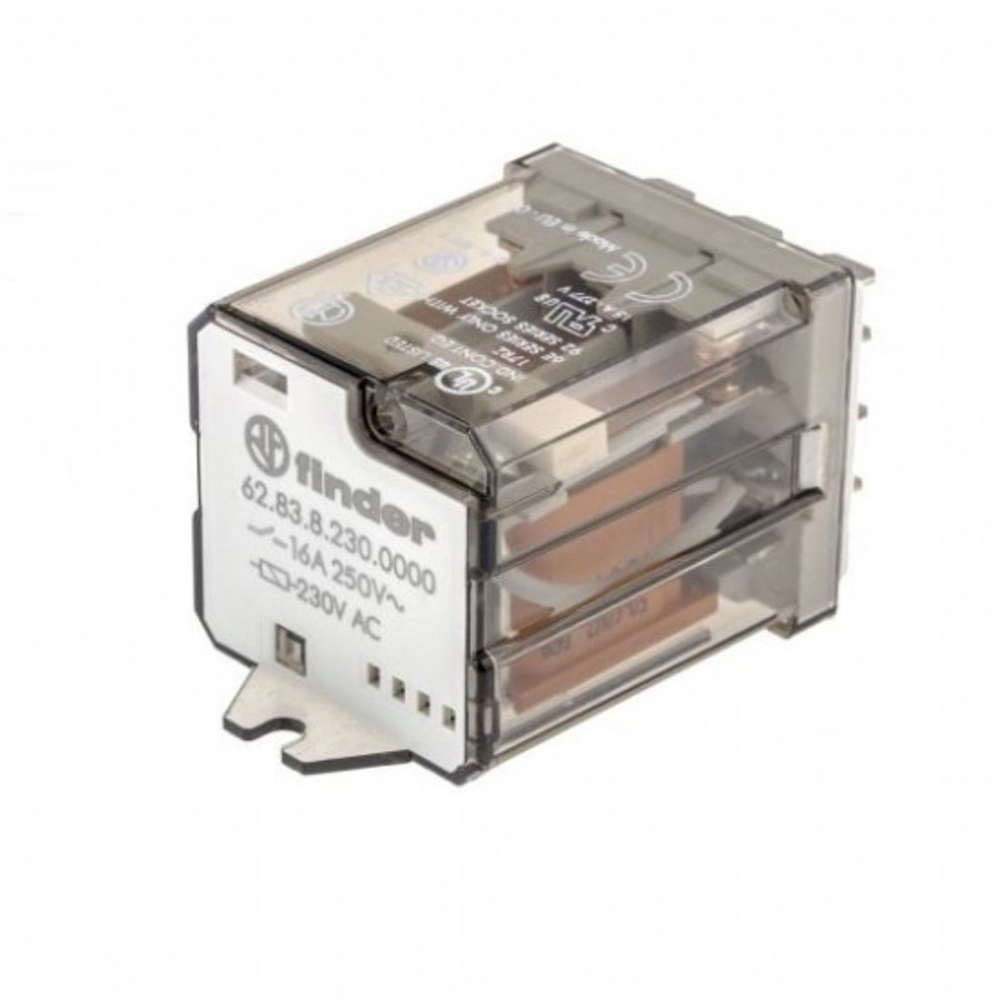 Finder 62.83.8.230.0000 Arkadan Montajlı Faston 250 6.3x0.8mm AgCdO 3CO 16A 230V AC