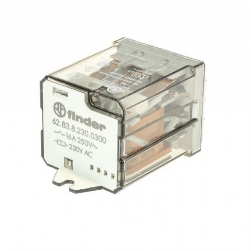 Finder 62.83.8.230.0300 Arkadan Montajlı Faston 250 6.3x0.8mm AgCdO 3NA 16A 230V AC