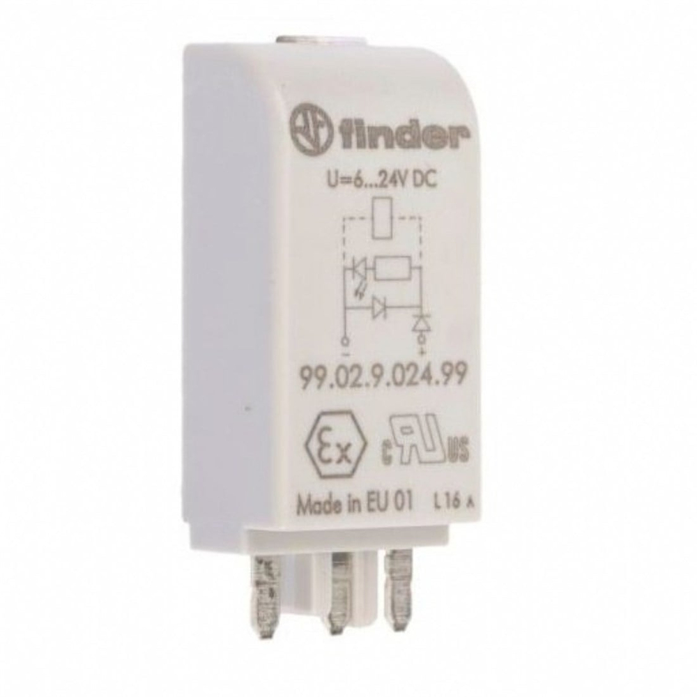 Finder 99.02.9.024.99 Yeşil Led+Diyot Standart Polarizasyon 6-24V DC Modül