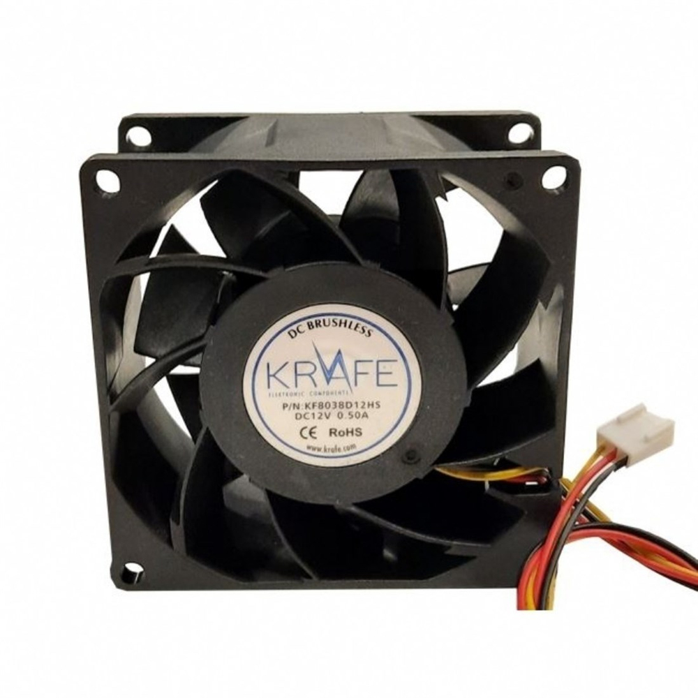 Krafe 80x80x38 12V Dc 3 Kablolu Rulmanlı Fan