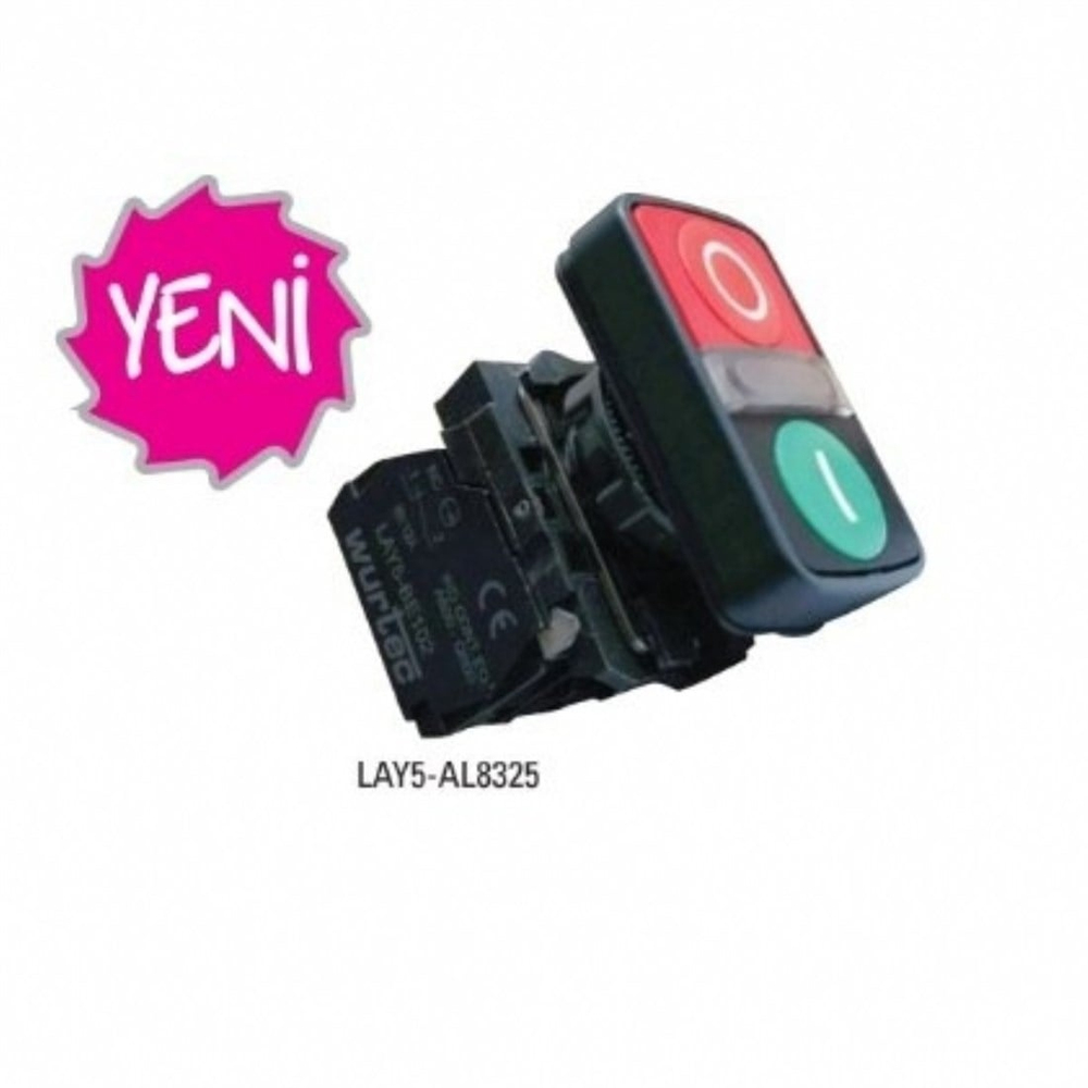 LAY5-AW8465-24L LEDLİ 24VAC/DC PLASTİK İKİZ BUTONLARI 22mm