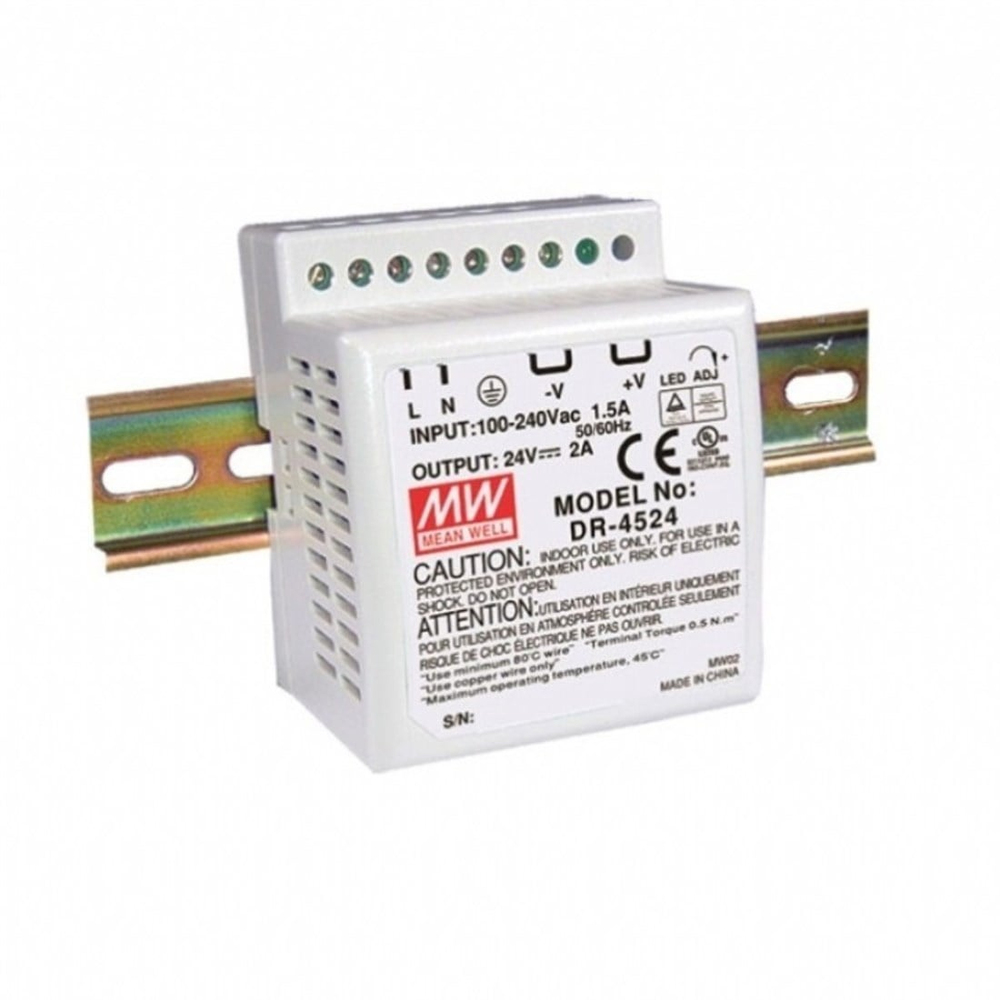 Meanwell DR-45-24 Ray Montaj Güç Kaynağı
