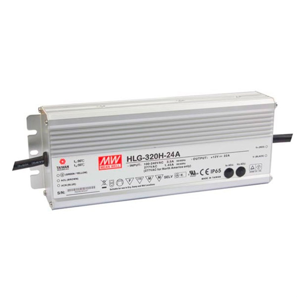 Meanwell HLG-320H-24A PFC Fonksiyonlu Metal Kasa Led Güç Kaynağı