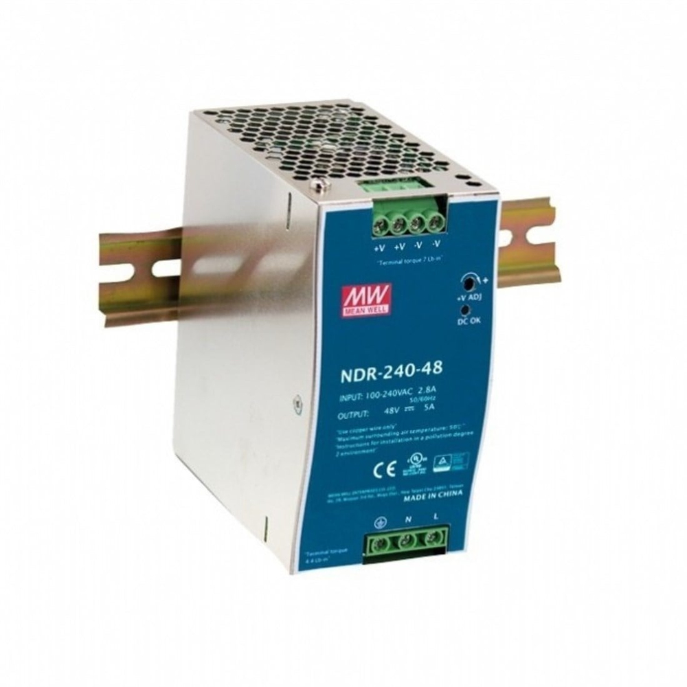Meanwell NDR-240-48 Tek Faz Ray Montaj Güç Kaynağı
