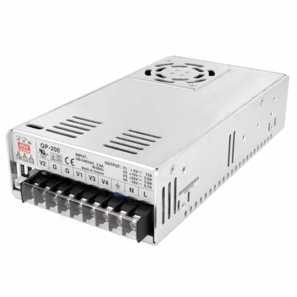 Meanwell QP-200-3C 4 Çıkışlı Aktif PFC Güç Kaynağı