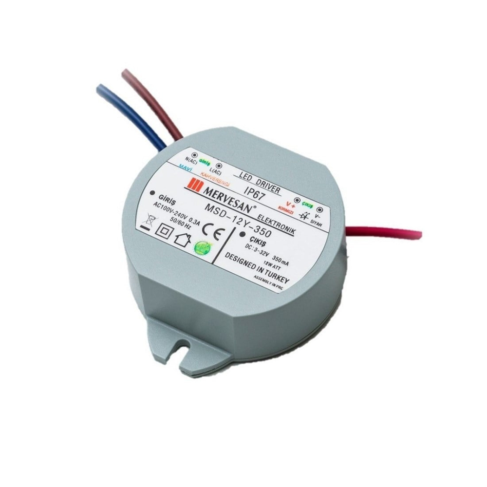 Mervesan Msd-12Y-350 Dairesel Sabit Akım Led Driver