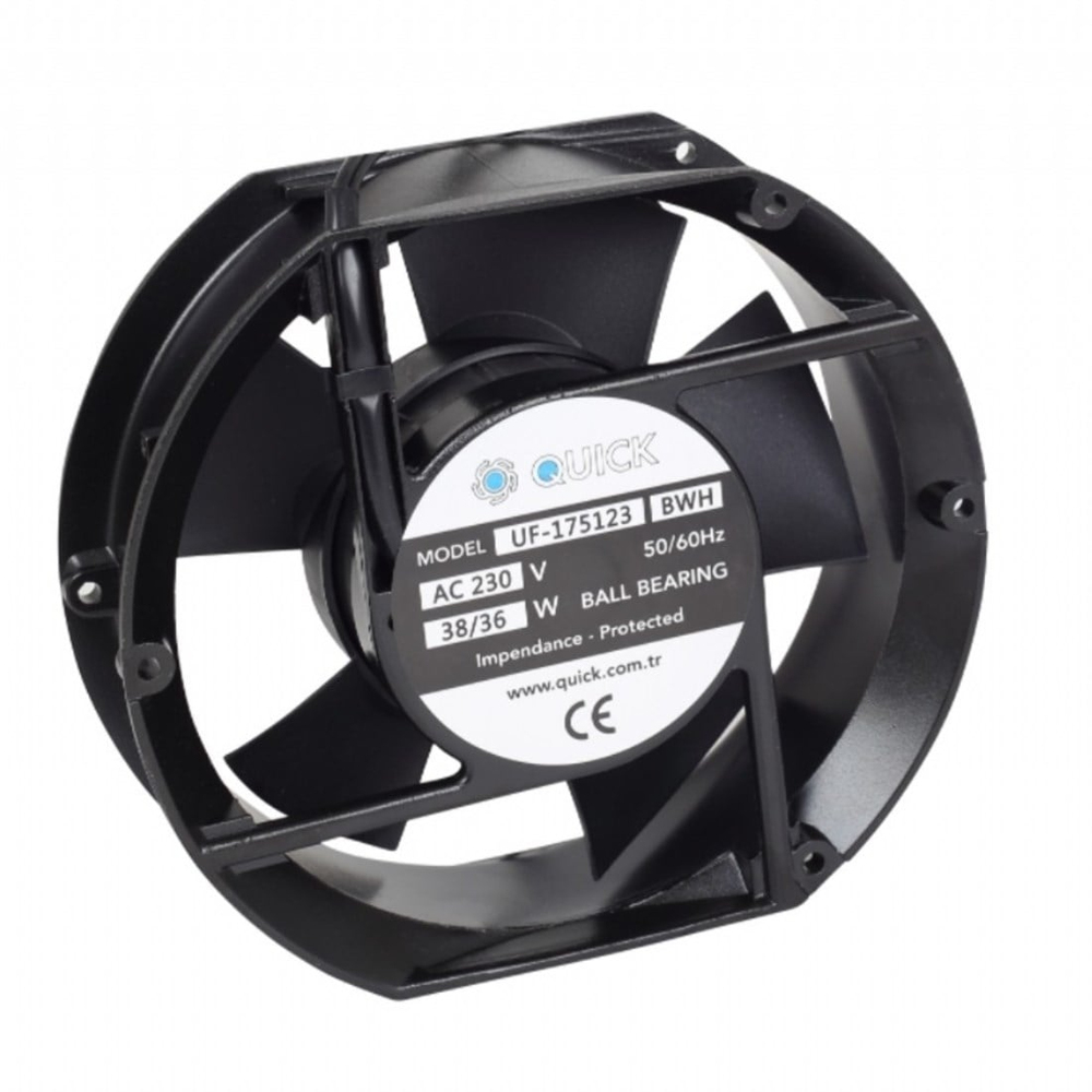 Quick 172x150x51 Rulmanlı Metal Kasa Fan 230VAC - UF-175123 BWH