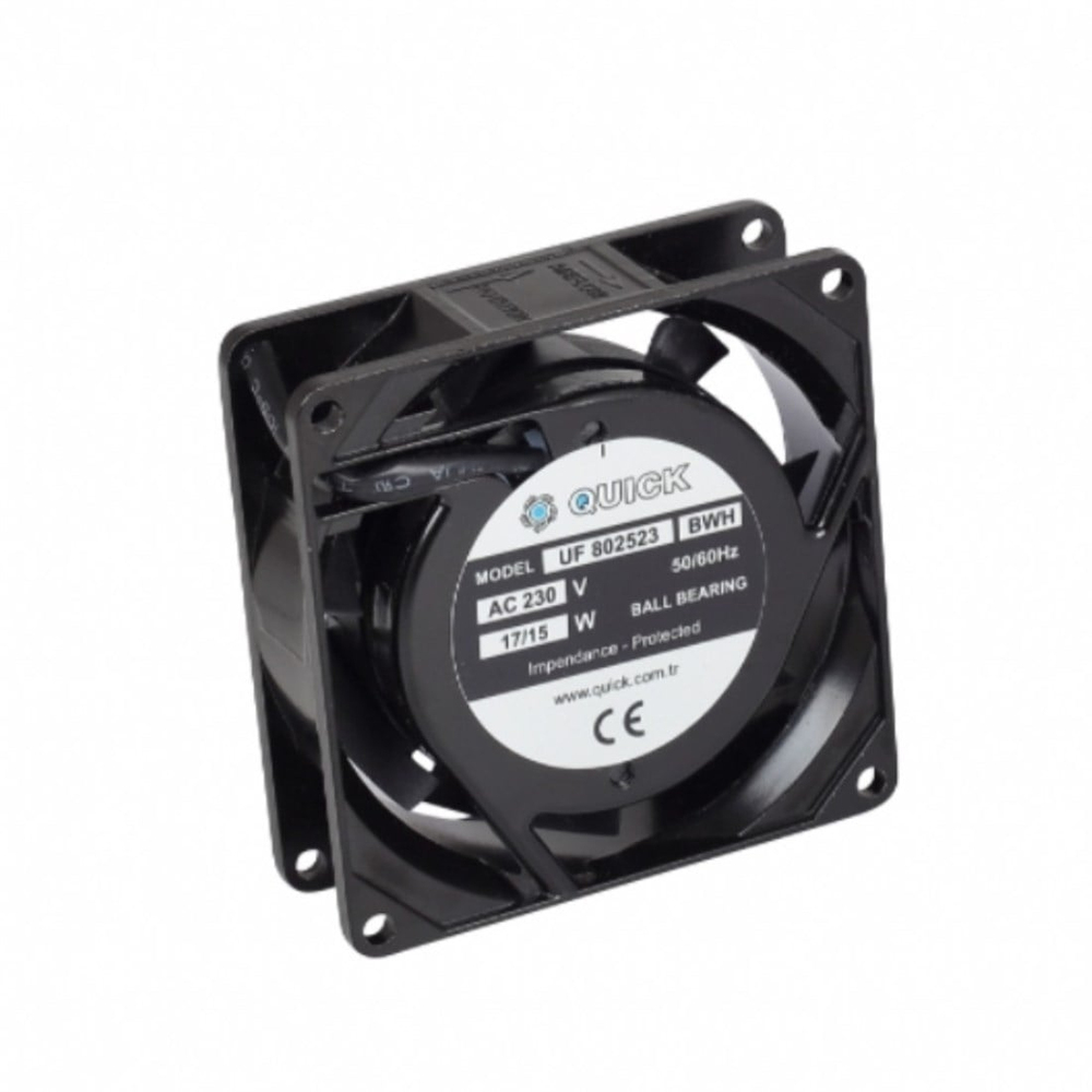 Quick 80x80x25 Rulmanlı Metal Kasa Fan 230VAC - UF-802523 BWH
