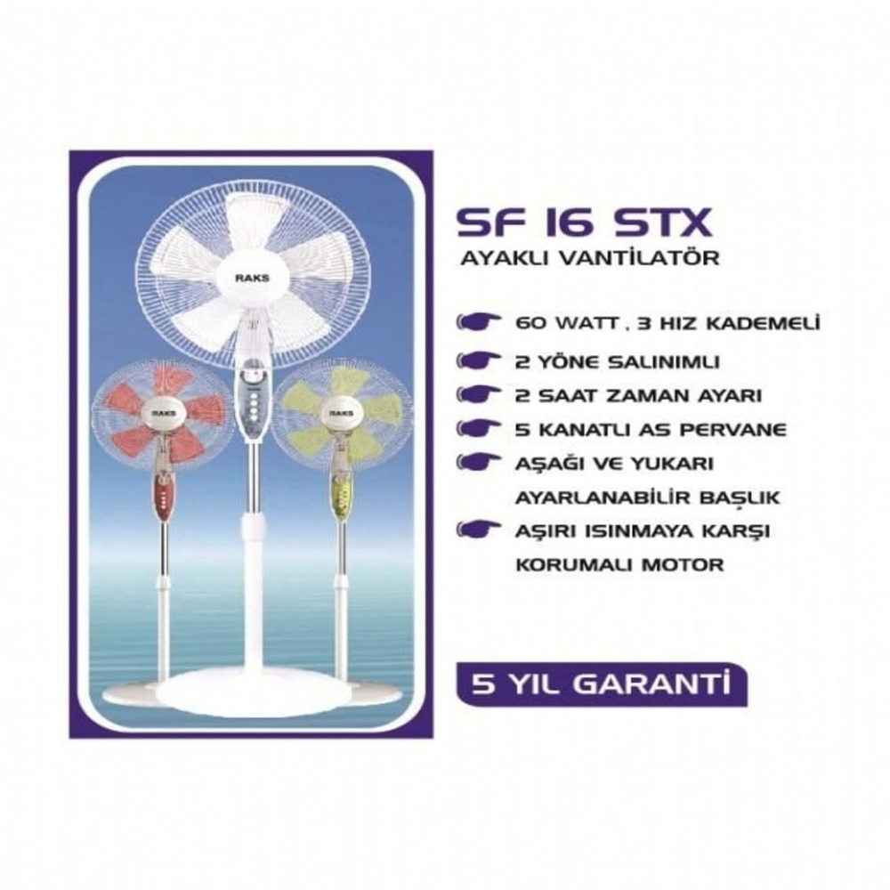 Raks SF 16 STX Ayaklı Vantilatör