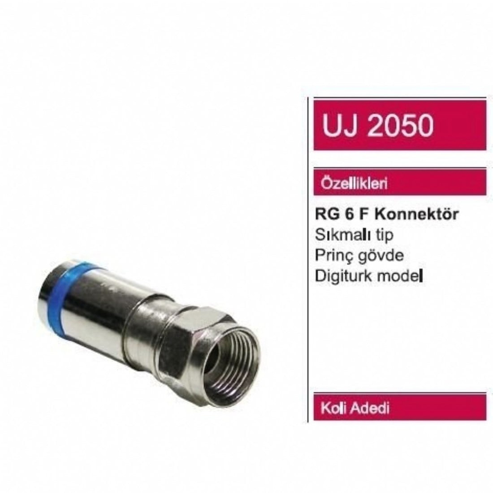 RG6F Sıkmalı Konnektör 100 Adet Fiyatı