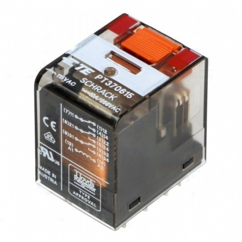 Schrack PT370615 115VAC 3 C/O 10A End. Röle