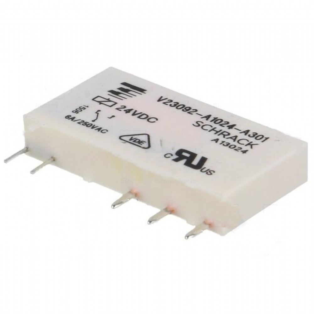 Schrack V23092-A1024-A301 24V DC 6A Slim Röle 170mW