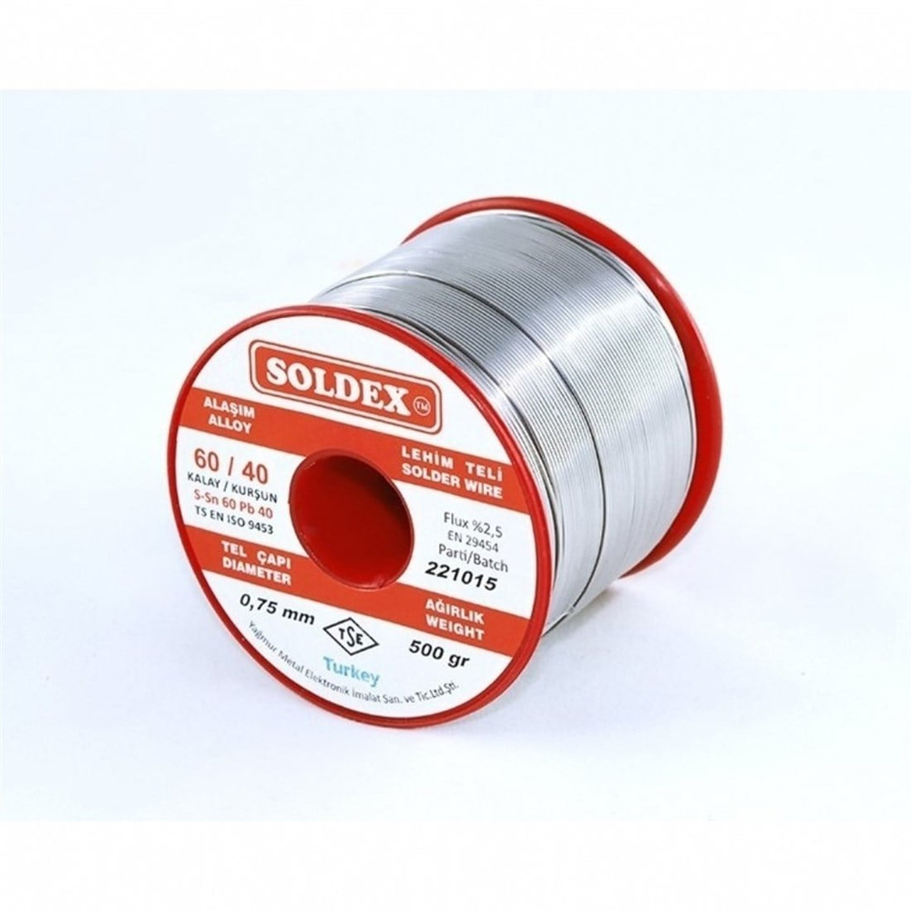 Soldex 0,75mm  500Gr Soldex Lehim Teli Sn60 Pb40