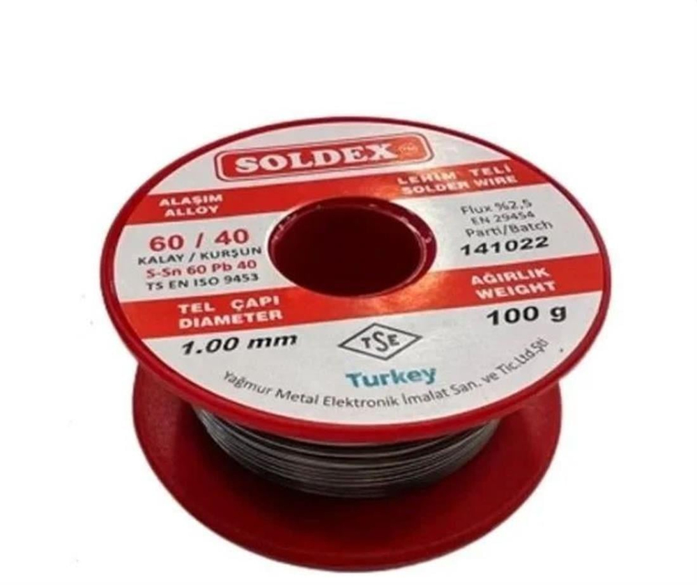 SOLDEX 1,00mm 100Gr Lehim Teli Sn60 Pb40