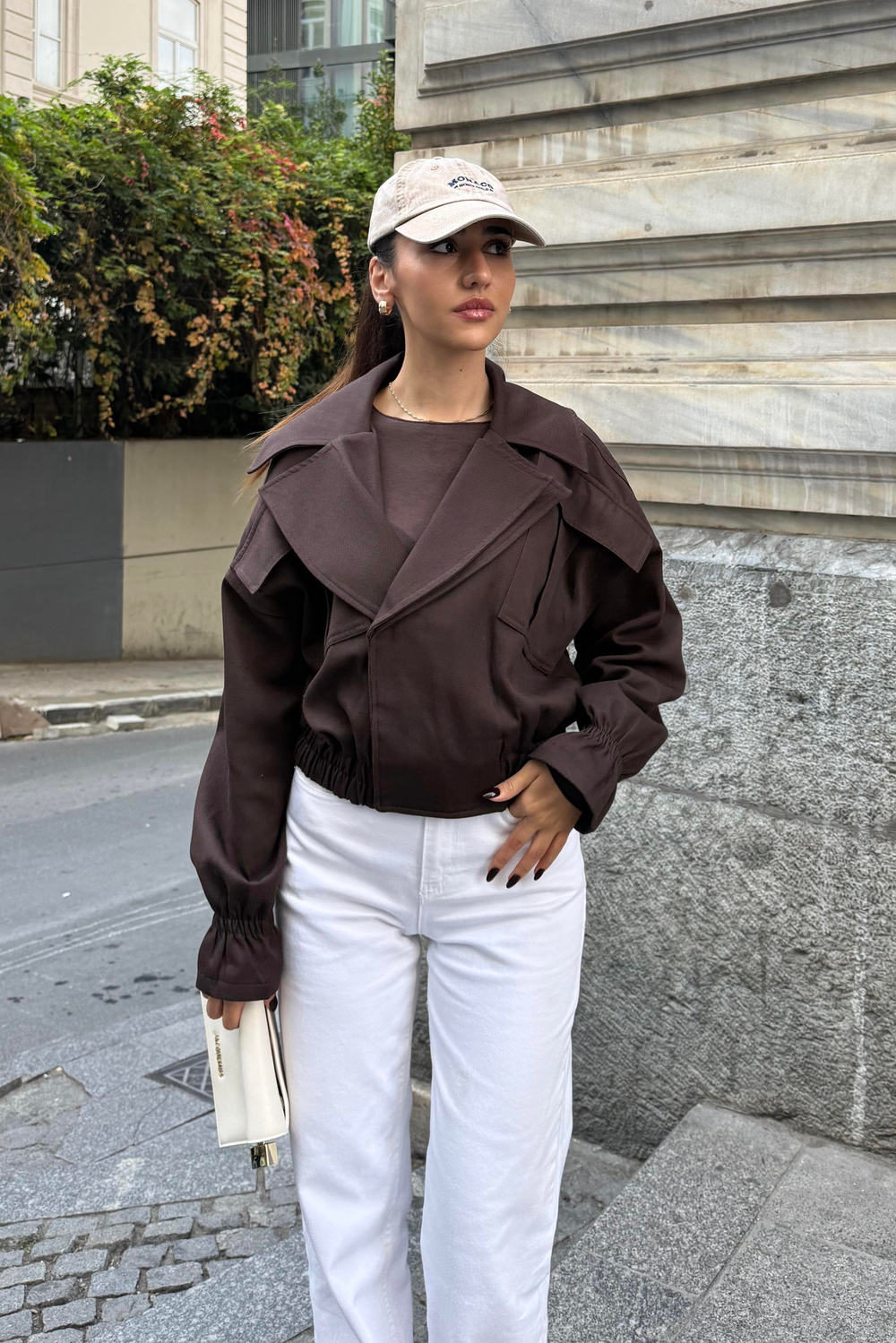 Acı Kahve Bomber Ceket - Kadın Ceket Modelleri - Nazliye Moda | Kadın Giyim Modası