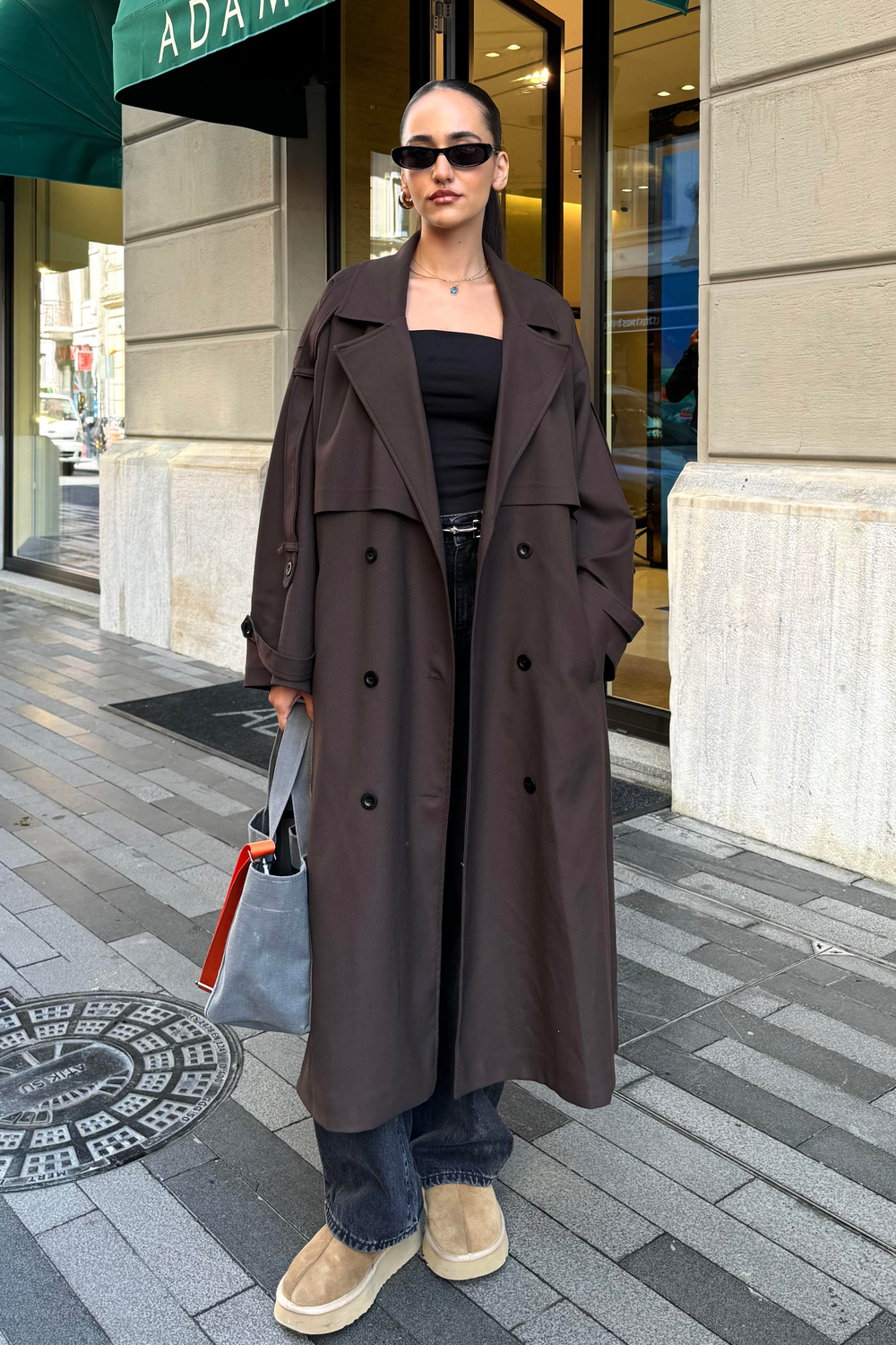 Acı Kahve Oversize Premium Trençkot - Kadın Trençkot Modelleri - Nazliye Moda | Kadın Giyim Modası