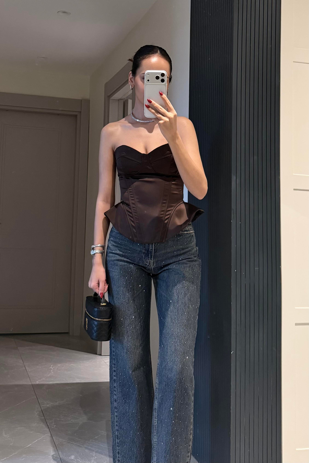 Acı Kahve Straplez Korse Bluz - Kadın Bluz Modelleri - Nazliye Moda | Kadın Giyim Modası