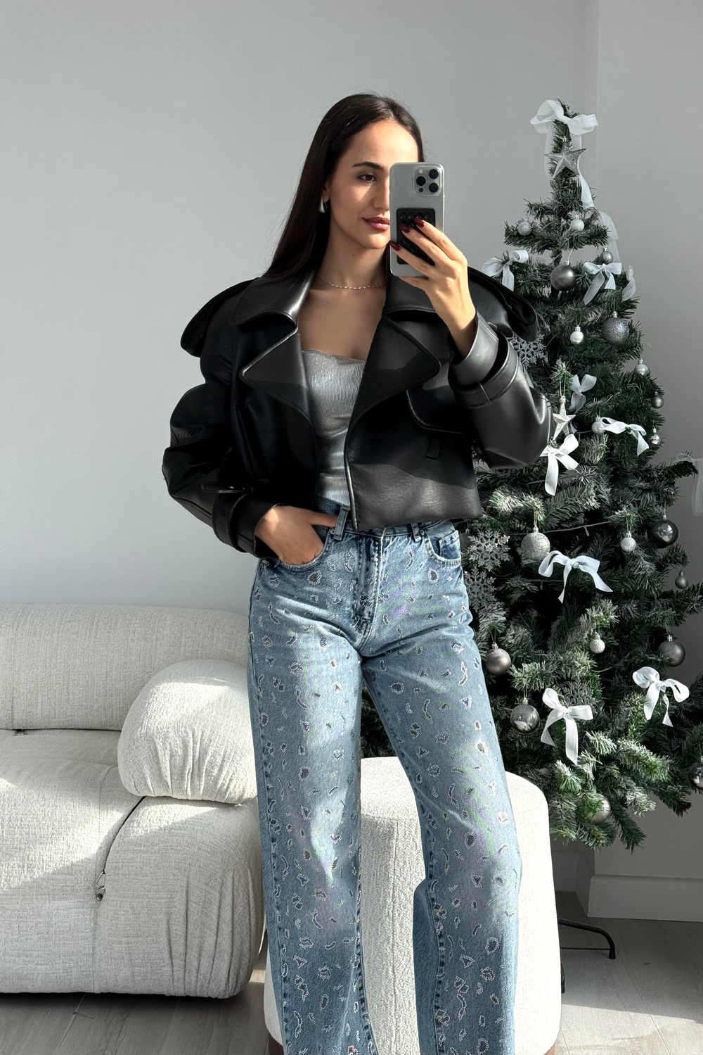 Açık Mavi Taş Baskılı Premium Jean - Kadın Jean Modelleri - Nazliye Moda | Kadın Giyim Modası