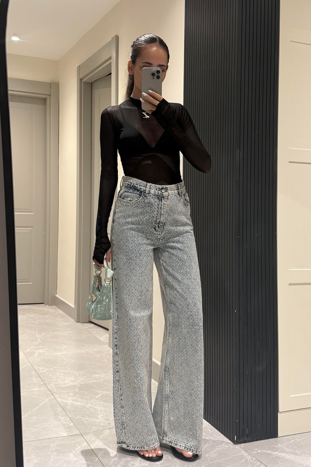 Dokulu Taşlı Premium Jean - Kadın Jean Modelleri - Nazliye Moda | Kadın Giyim Modası