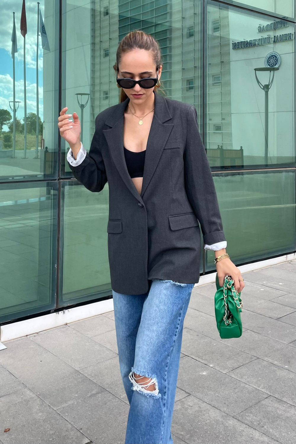 Füme Tasarım Blazer Ceket - Kadın Blazer Ceket Modelleri - Nazliye Moda | Kadın Giyim Modası