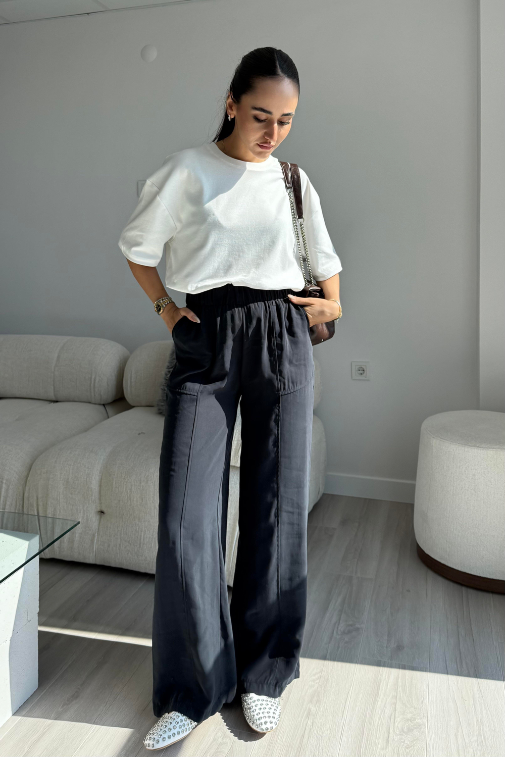 Lacivert Relax Modal Pantolon - Kadın Pantolon Modelleri - Nazliye Moda | Kadın Giyim Modası