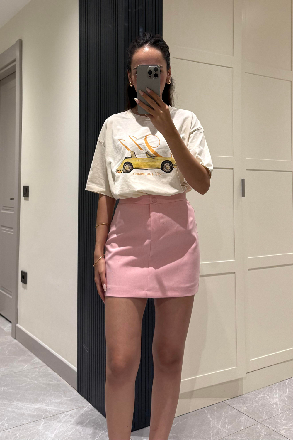 Pembe Şort Astarlı Mini Etek - Kadın Etek Modelleri - Nazliye Moda | Kadın Giyim Modası