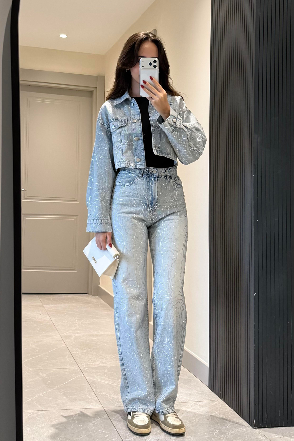 Premium Ön Arka Desenli Taşlı Takım - Kadın Takım Modelleri - Nazliye Moda | Kadın Giyim Modası