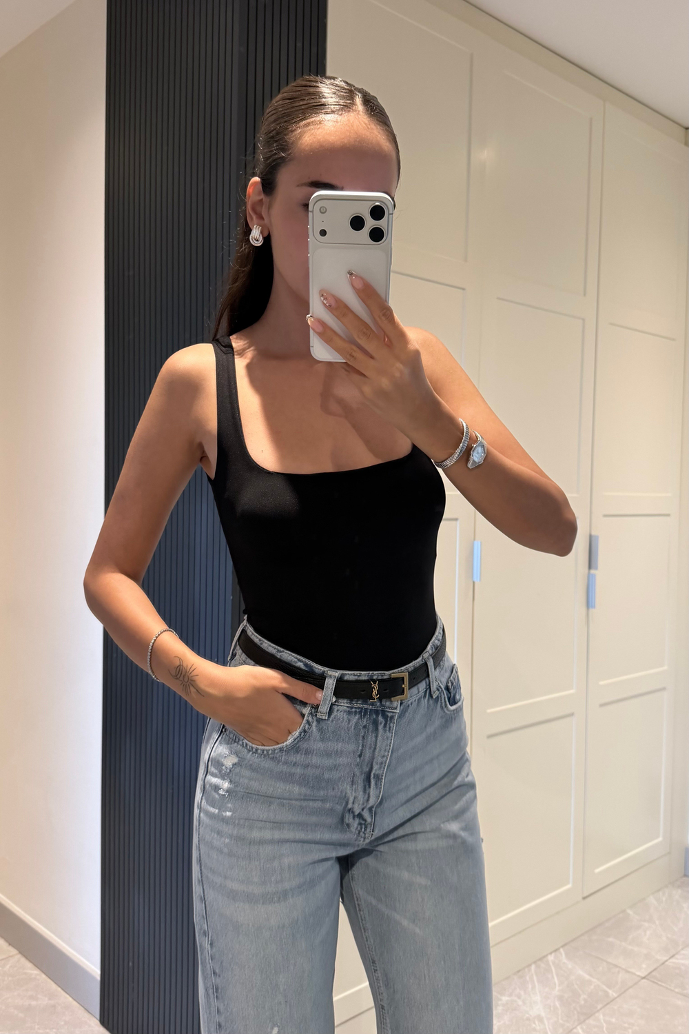 Siyah Kare Yaka Body Suit - Kadın Bluz Modelleri - Nazliye Moda | Kadın Giyim Modası