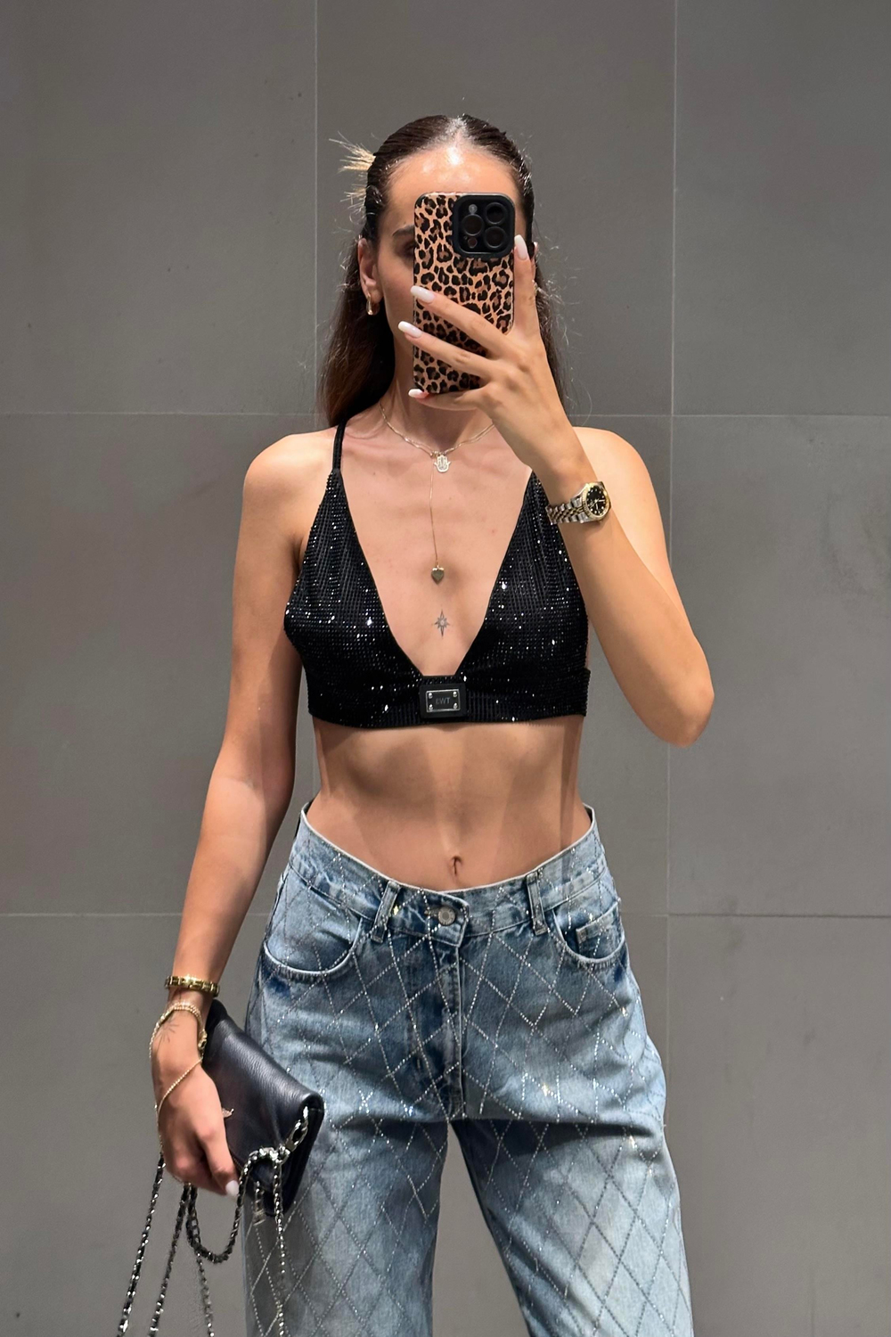Siyah Taşlı Bralet - Kadın Büstiyer Modelleri - Nazliye Moda | Kadın Giyim Modası