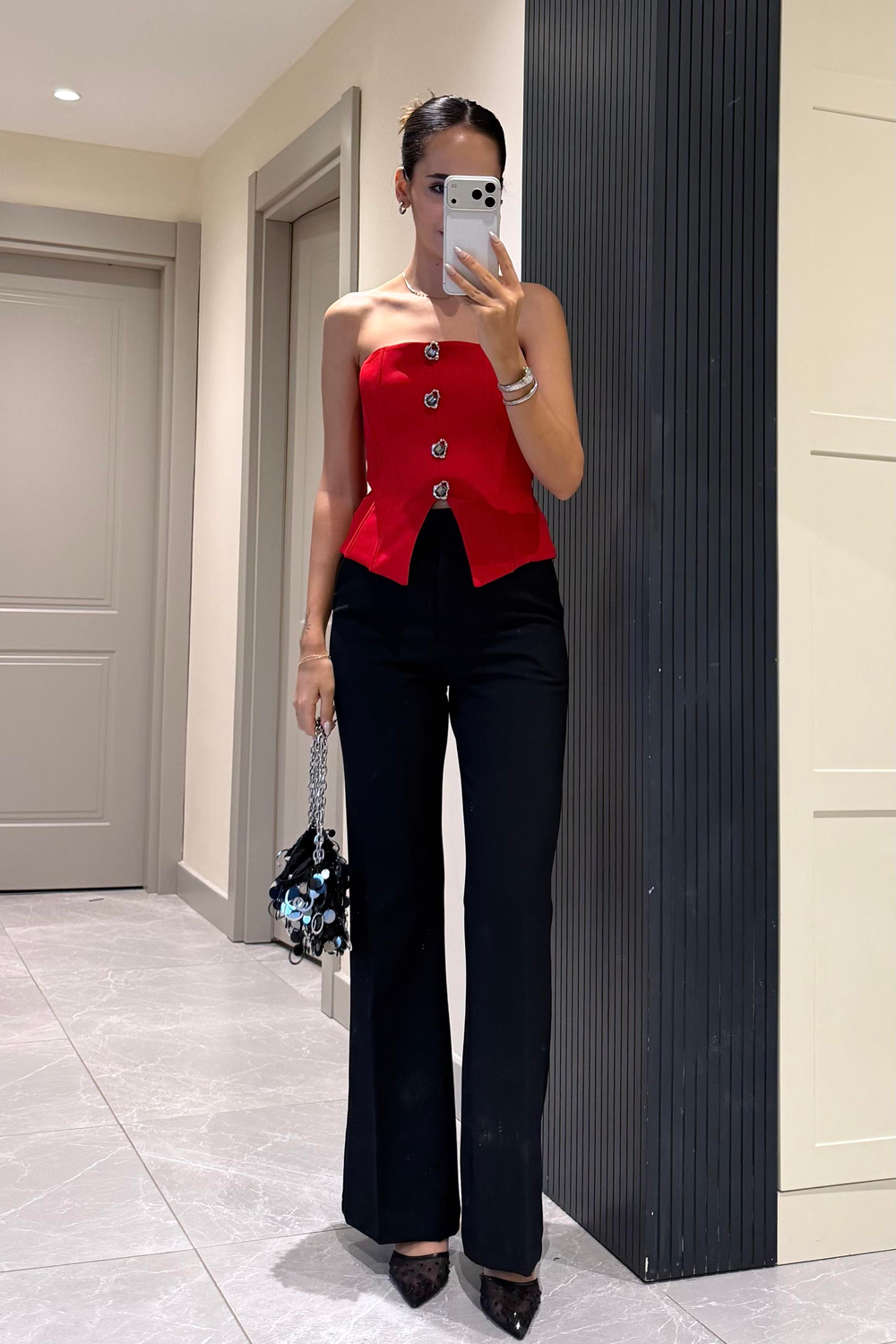 Siyah Toka Detay Premium Pantolon - Kadın Pantolon Modelleri - Nazliye Moda | Kadın Giyim Modası