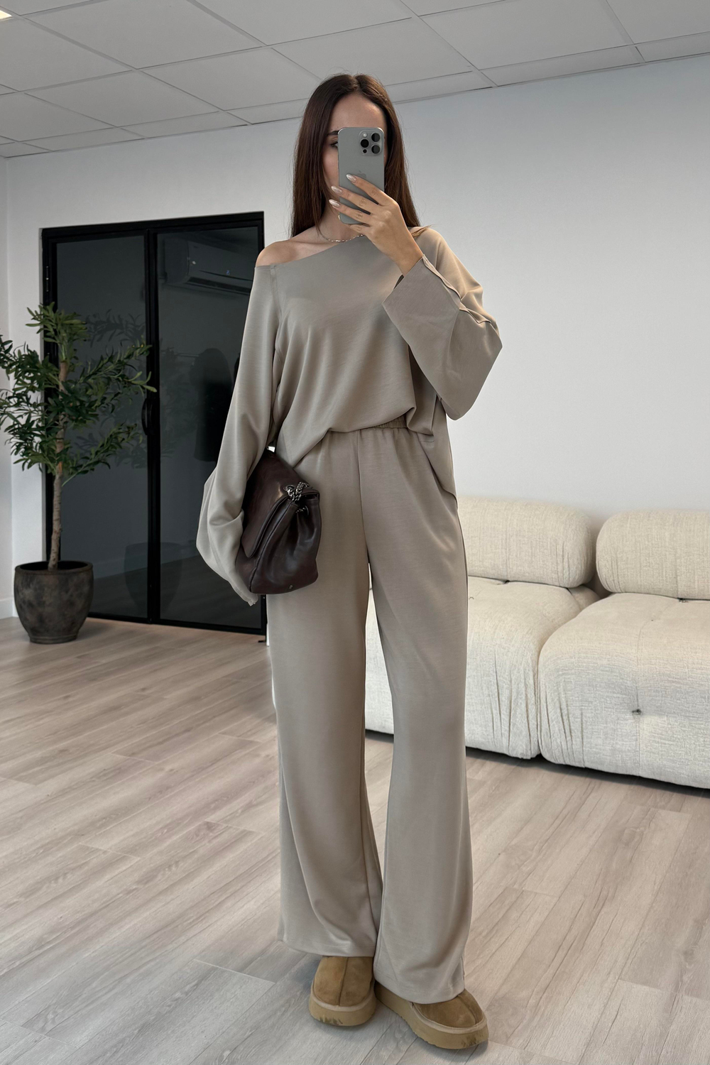 Taş Renk Premium Relax Takım - Kadın Takım Modelleri - Nazliye Moda | Kadın Giyim Modası