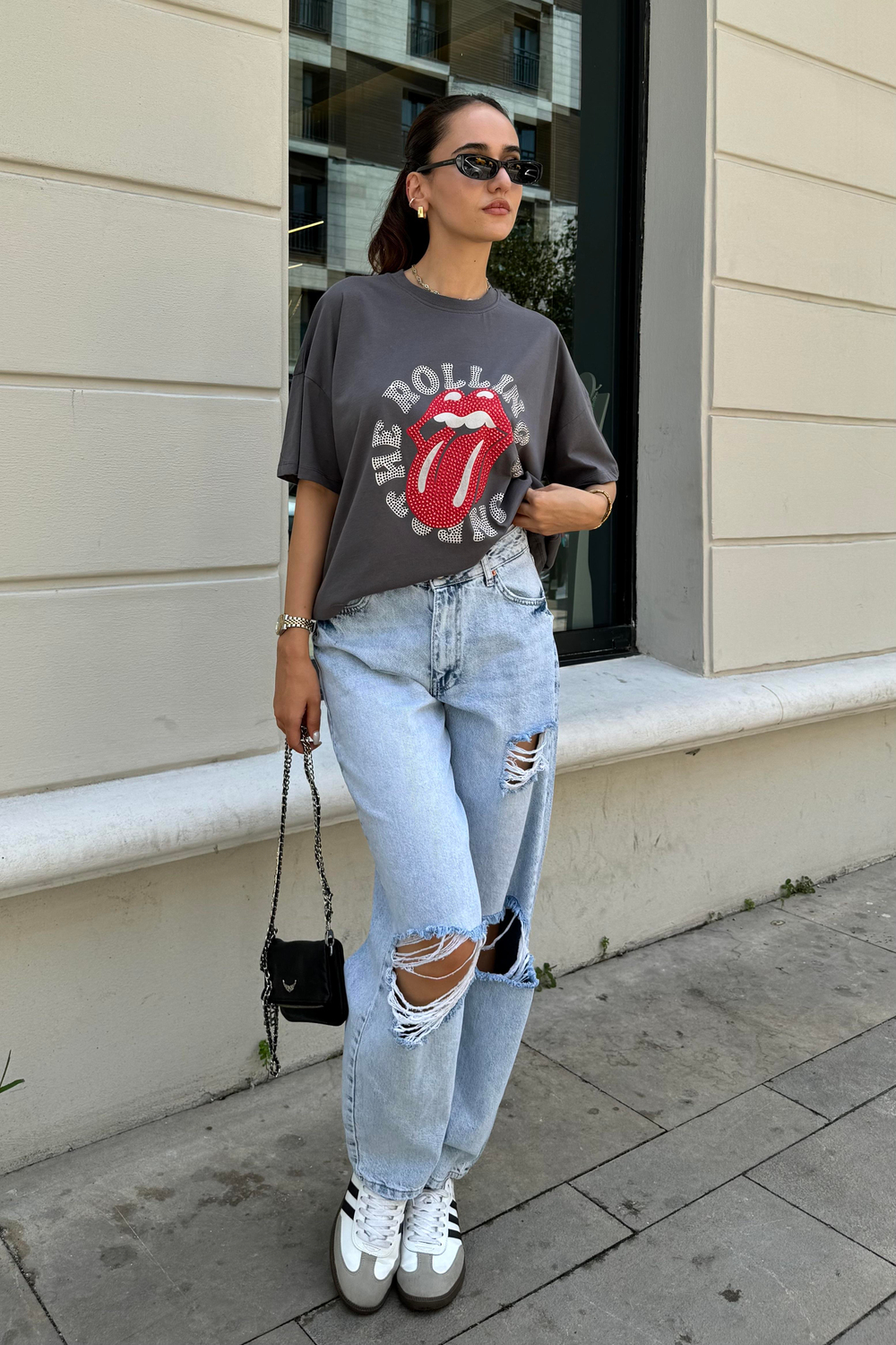 Yıkama Detay Yırtık Baggy Jean - Kadın Jean Modelleri - Nazliye Moda - Kadın Giyim Modası