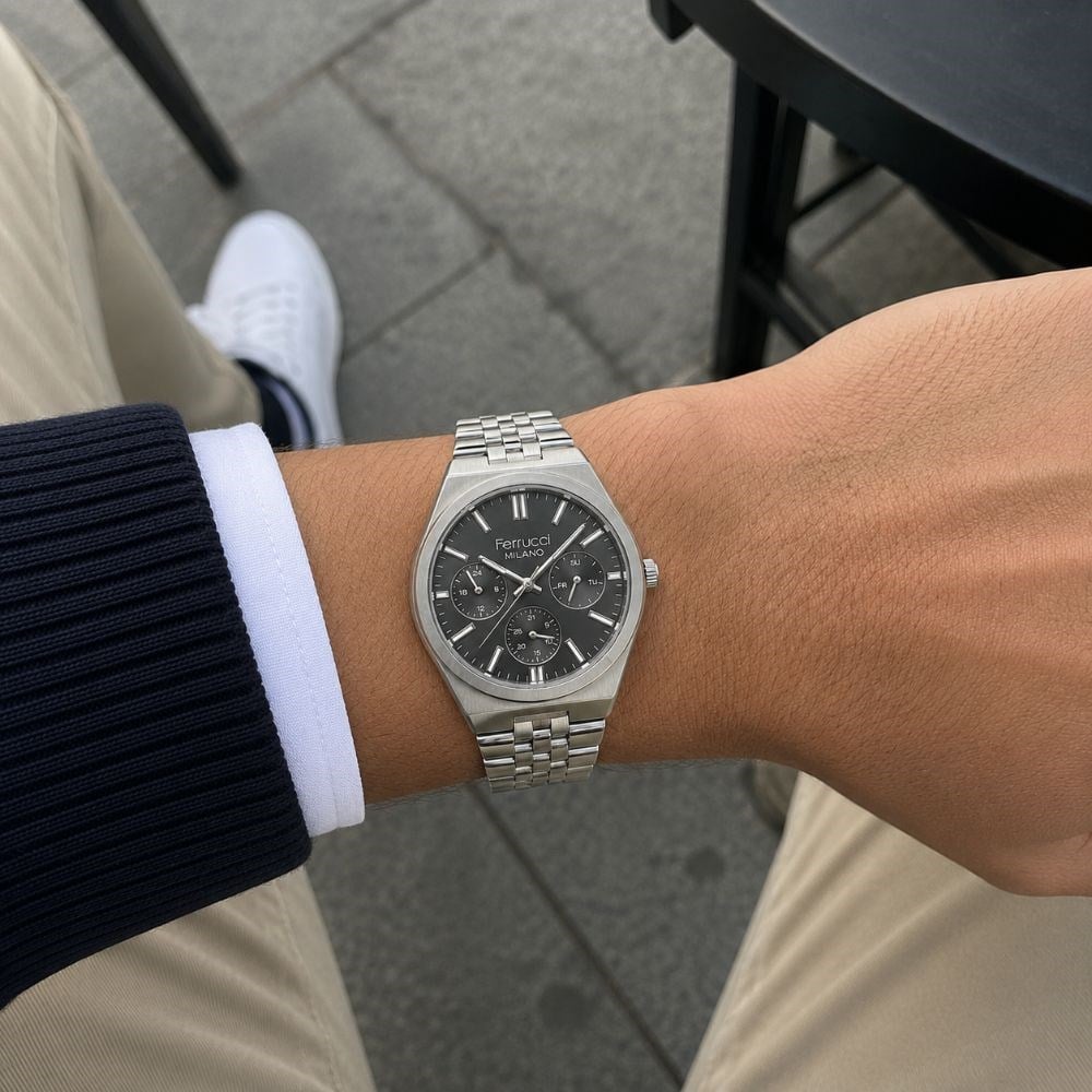 Ferrucci FER.03781M.01 Çelik Kordon Erkek Kol Saati