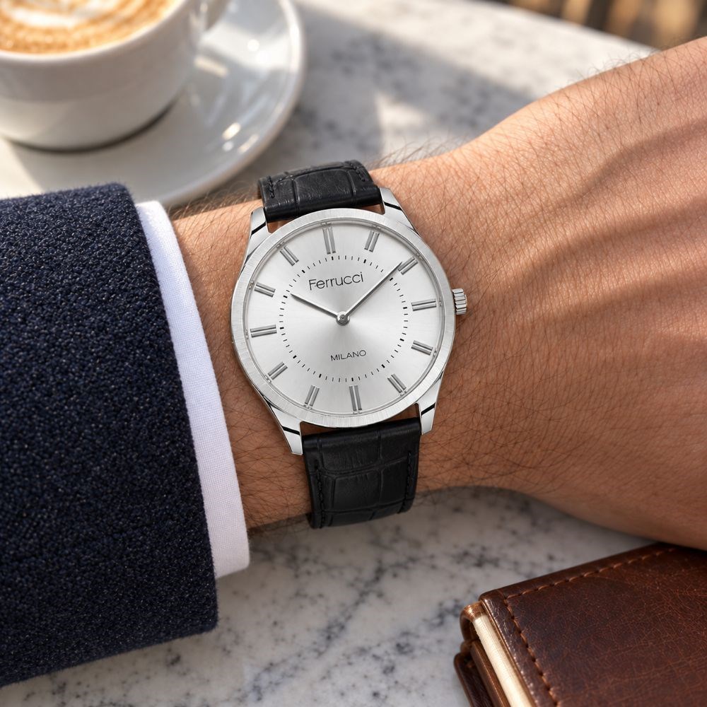 Ferrucci FER.03802K.01 Deri Kordon Erkek Kol Saati