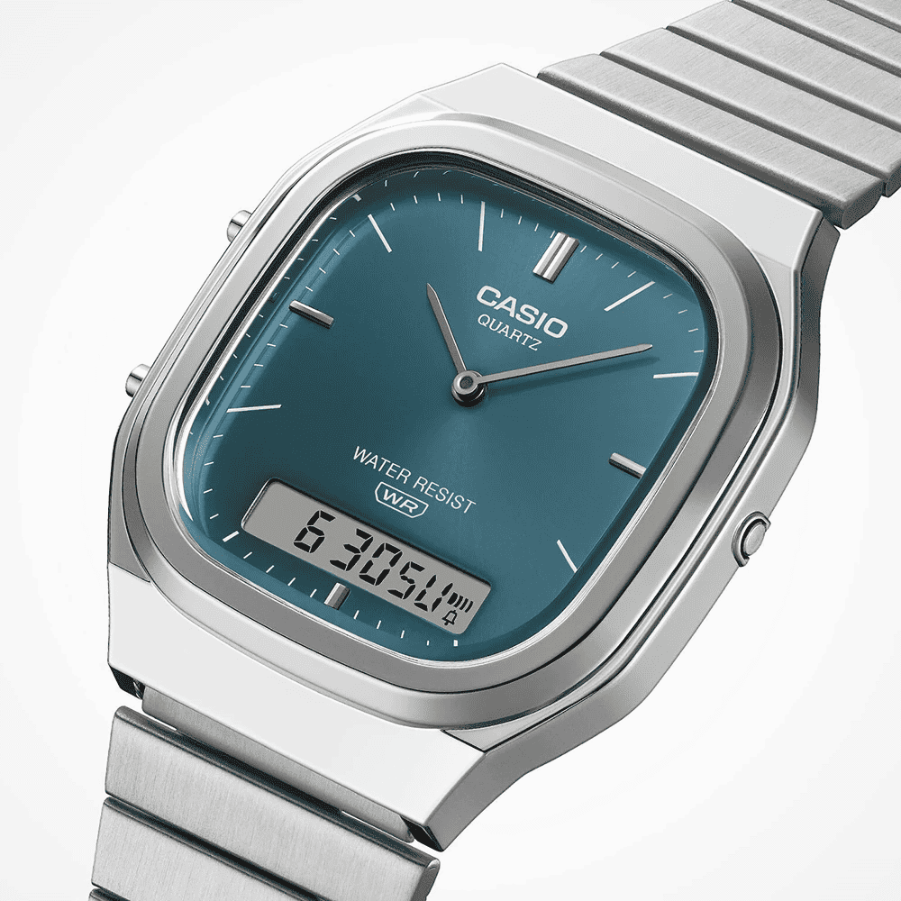 Casio, AQ-240E-3ADF, Unisex Saat, Casio RETRO AQ-240E-3ADF Kol Saati