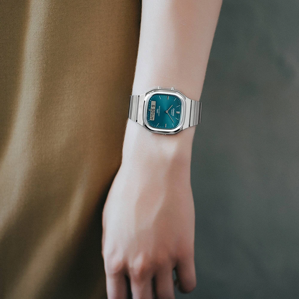 Casio, AQ-240E-3ADF, Unisex Saat, Casio RETRO AQ-240E-3ADF Kol Saati