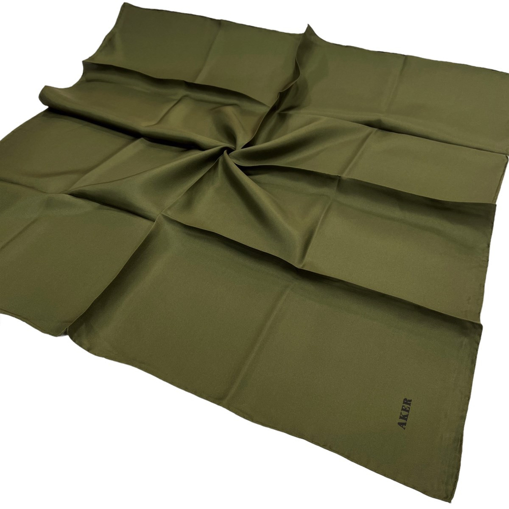 Aker Düz İpek Eşarp Twill - Haki 952