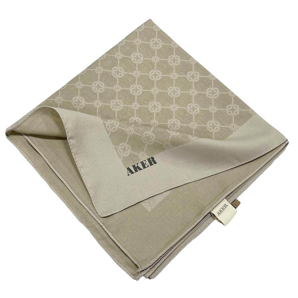 Aker Elegance Monogram Eşarp - Açık Taş 933