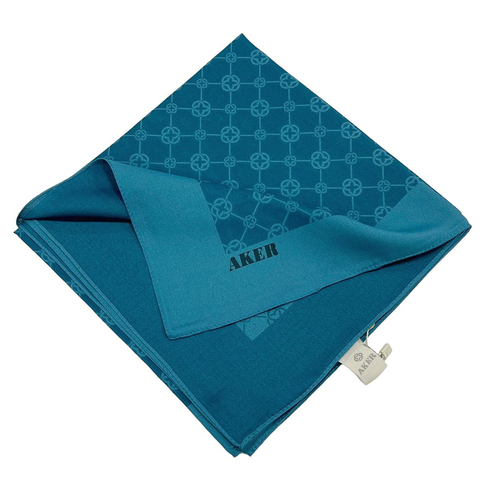 Aker Elegance Monogram Eşarp - Mavi 924