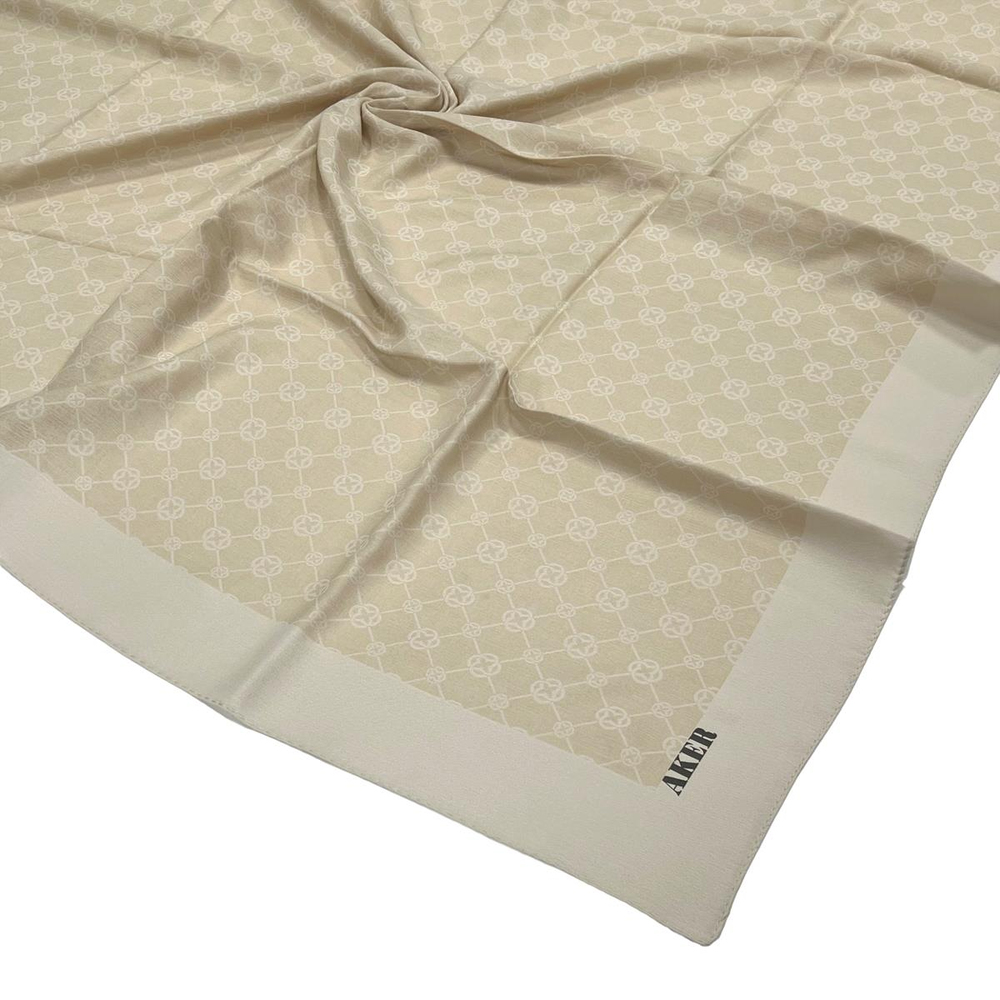 Aker Elegance Monogram Eşarp - Soft Bej 981