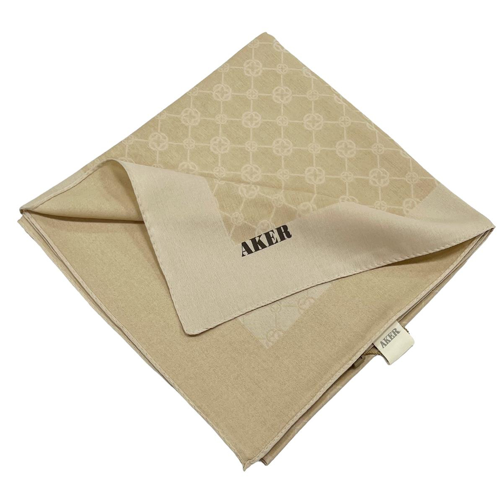 Aker Elegance Monogram Eşarp - Soft Bej 981